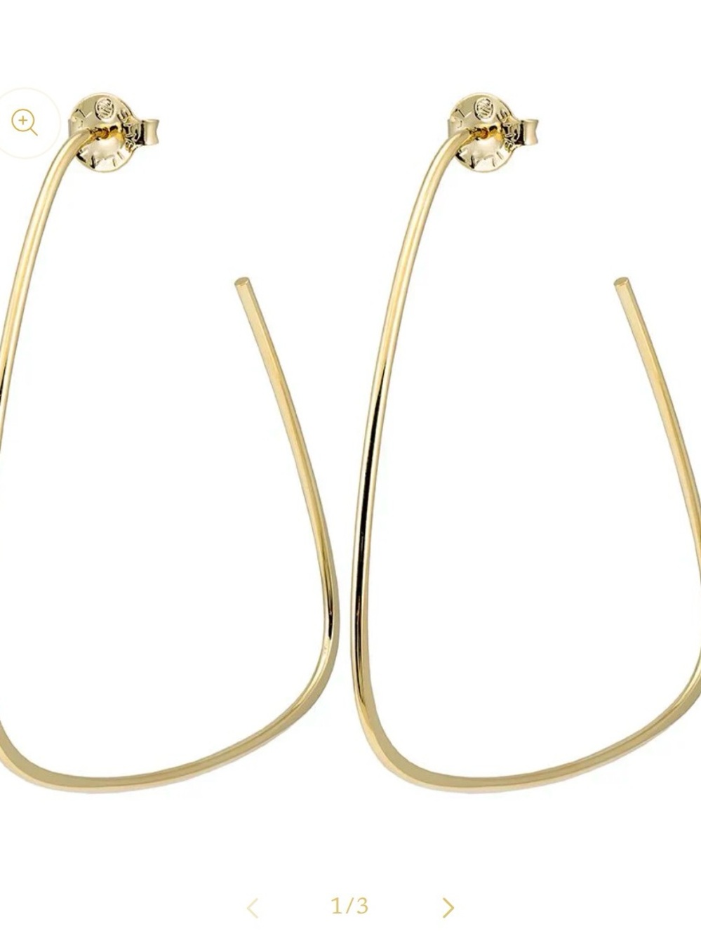 Sheila Fajil Contoured Gold Open Teardrop Hoop Earrings